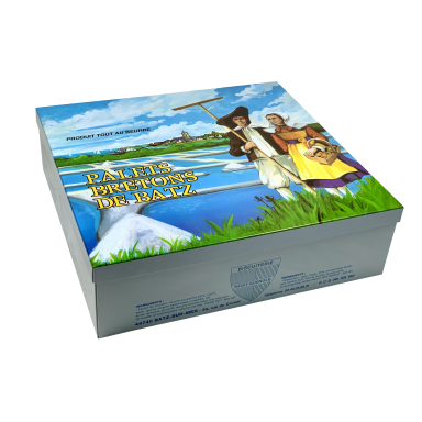 Boite à biscuits, décor "Batz-paludiers" -...