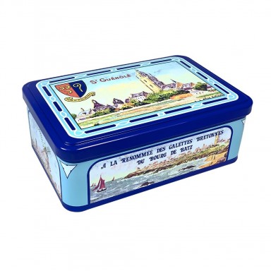 Boite à biscuits, décor "Saint-Guénolé" -...